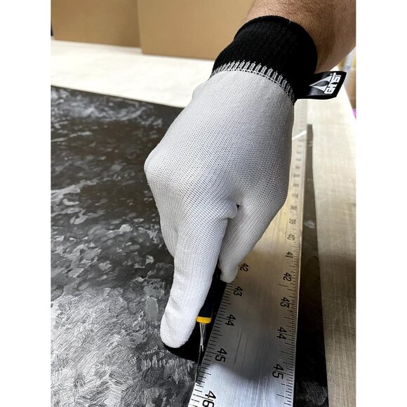 Men's White/Black Touch Screen Lint Free Static Resistant Wrap Ghost Gloves - Picture 6 of 9